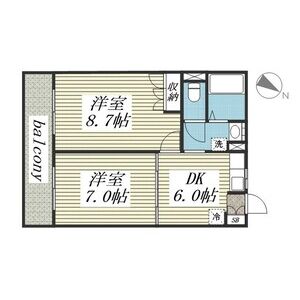 2DK 間取り図