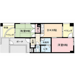 2DK 間取り図