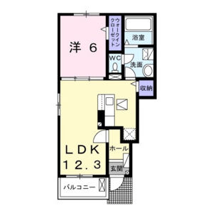 1LDK 間取り図