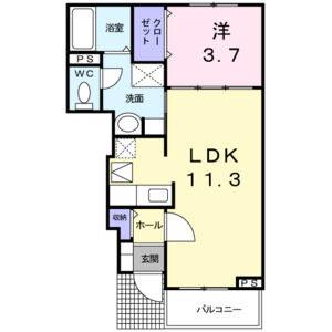 1LDK 間取り図