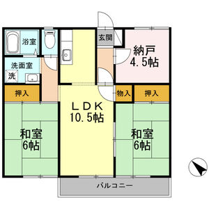 2LDK 間取り図