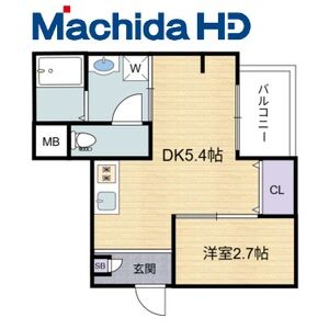 1DK 間取り図