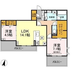 2LDK 間取り図
