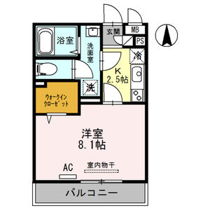 1K 間取り図
