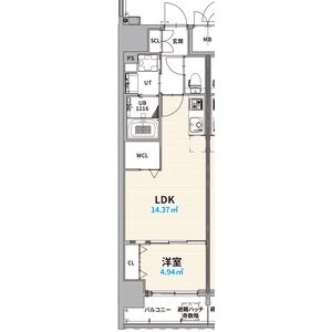 1LDK 間取り図