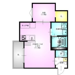 1LDK 間取り図