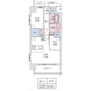 2LDK 間取り図