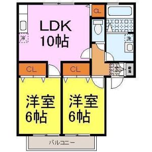 2LDK 間取り図