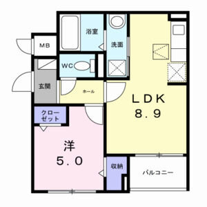 1LDK 間取り図