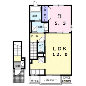 1LDK 間取り図