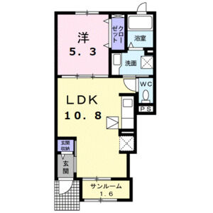 1LDK 間取り図