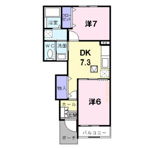 2DK 間取り図