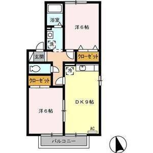 2DK 間取り図