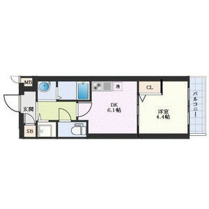 1DK 間取り図