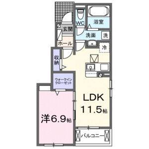 1LDK 間取り図