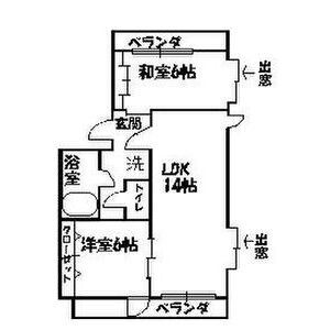 1DK 間取り図