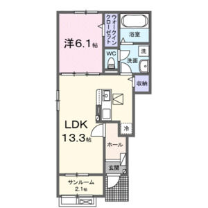 1LDK 間取り図
