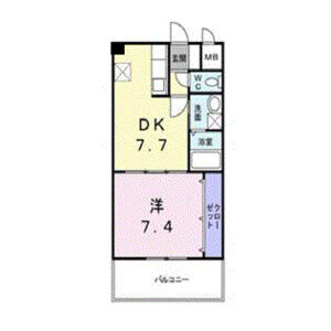 1DK 間取り図