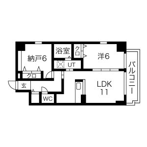 1LDK 間取り図