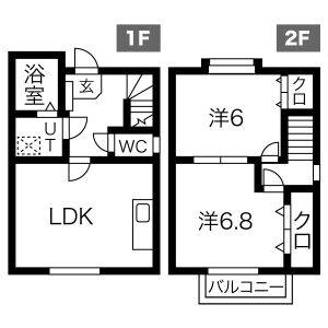 2LDK 間取り図