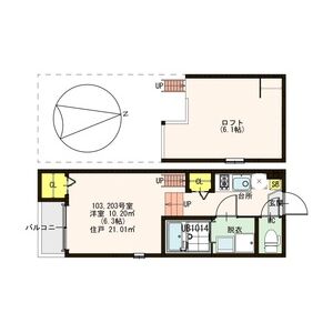 1K 間取り図