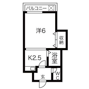1K 間取り図