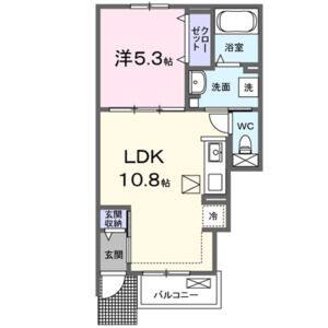 1LDK 間取り図