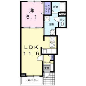 1LDK 間取り図