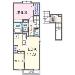 1LDK 間取り図