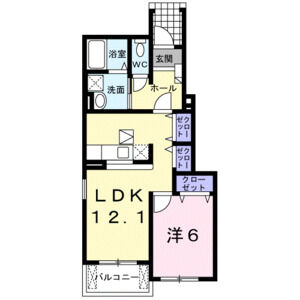 1LDK 間取り図