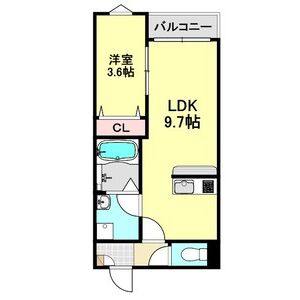 1LDK 間取り図