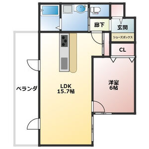 1LDK 間取り図