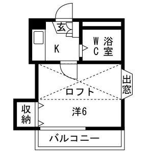 1K 間取り図