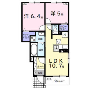 2LDK 間取り図
