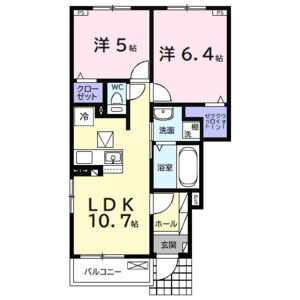 2LDK 間取り図