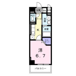 1K 間取り図