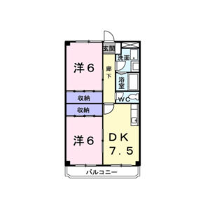 2DK 間取り図
