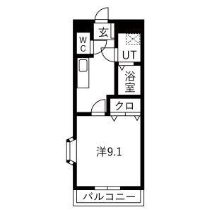 1K 間取り図