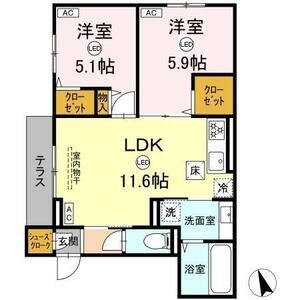 2LDK 間取り図
