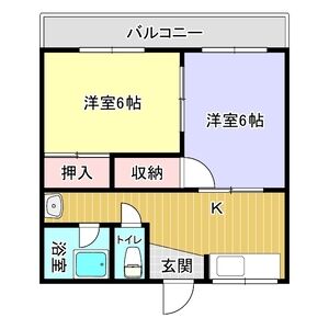 2DK 間取り図