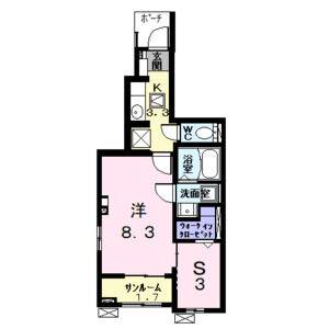 1K 間取り図