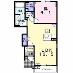 1LDK 間取り図