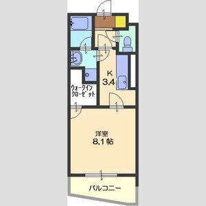 1K 間取り図