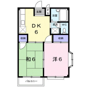2DK 間取り図