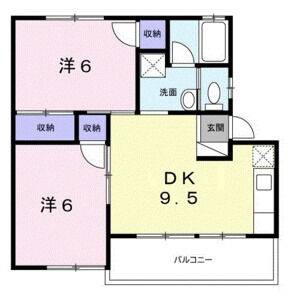 2DK 間取り図