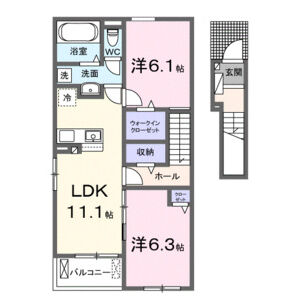 2LDK 間取り図