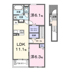 2LDK 間取り図