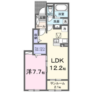 1LDK 間取り図