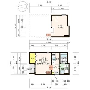 1K 間取り図