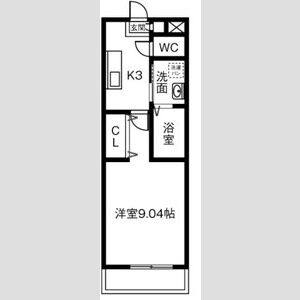 1K 間取り図